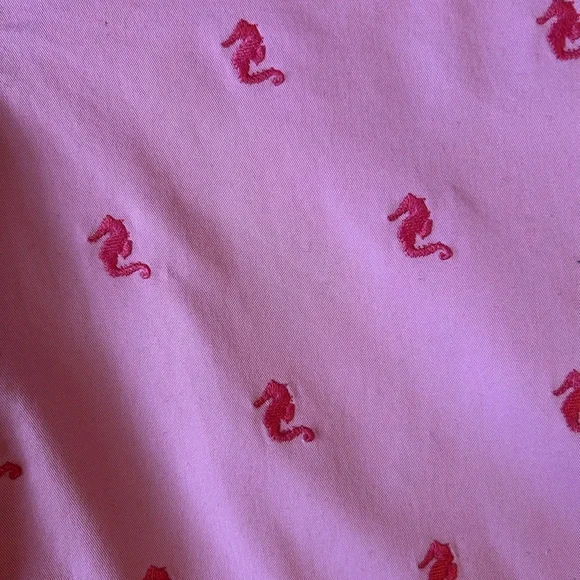 Talbots Pink Seahorse Embroidered Women's Chino Bermuda Cotton Shorts - Picture 3 of 4